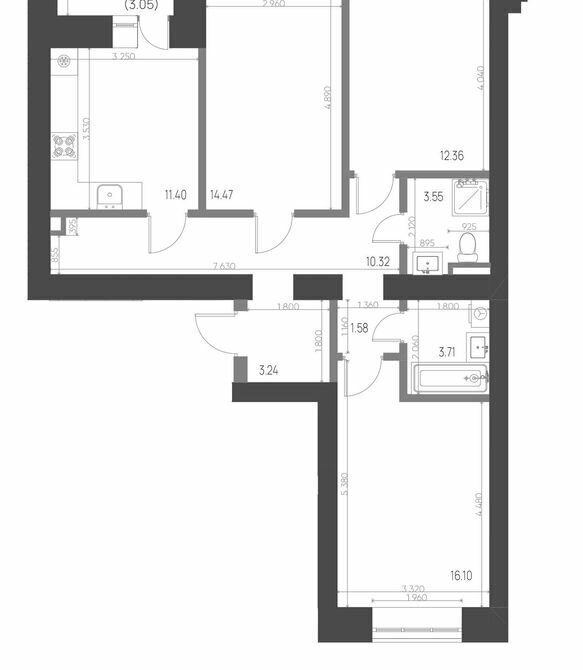квартира р-н Нижнекамский г Нижнекамск 15-й микрорайон ЖК Калина фото 1