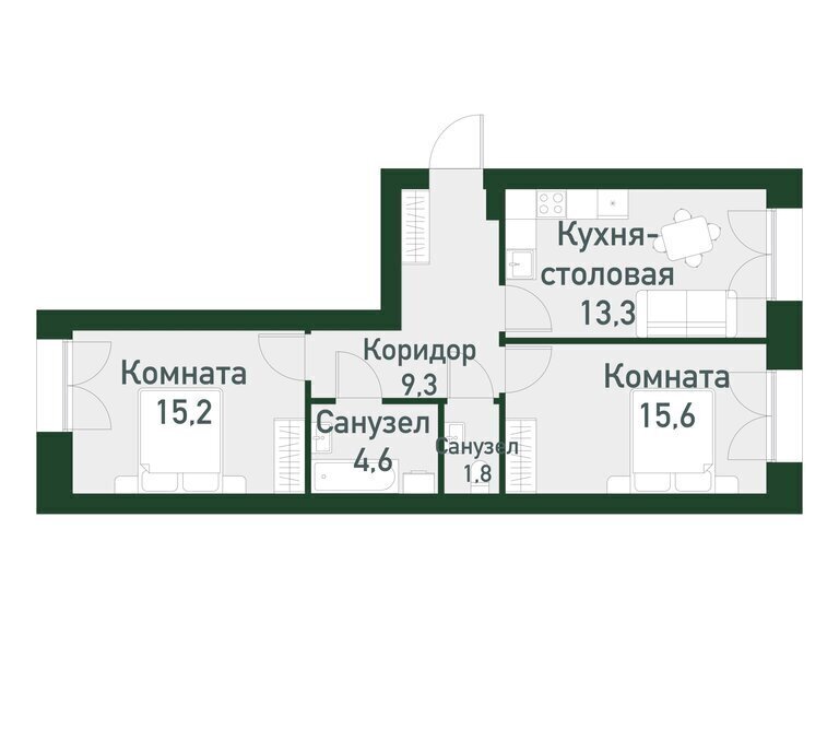 квартира г Екатеринбург р-н Ленинский Чкаловская Академический 45-Й КВАРТАЛ ЖК Твоя Привилегия фото 1