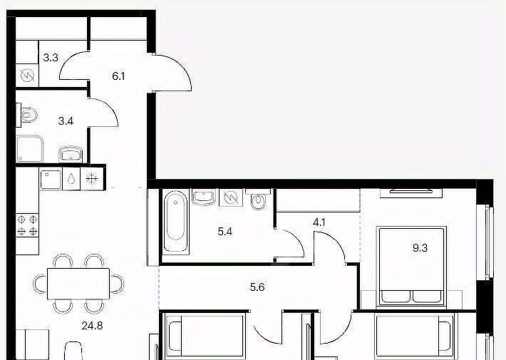 квартира г Казань метро Горки р-н Советский ул Анаса Тазетдинова 7к/2 фото 2