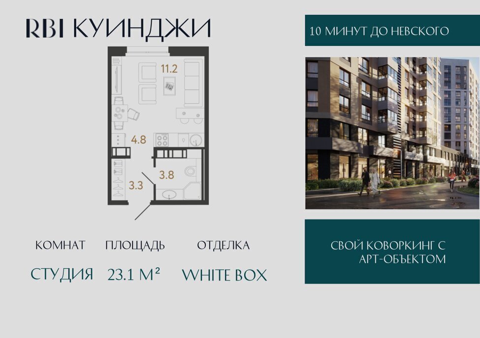 квартира г Санкт-Петербург метро Обводный Канал 1 ЖК «Куинджи» жилой комплекс Аэронавт фото 1