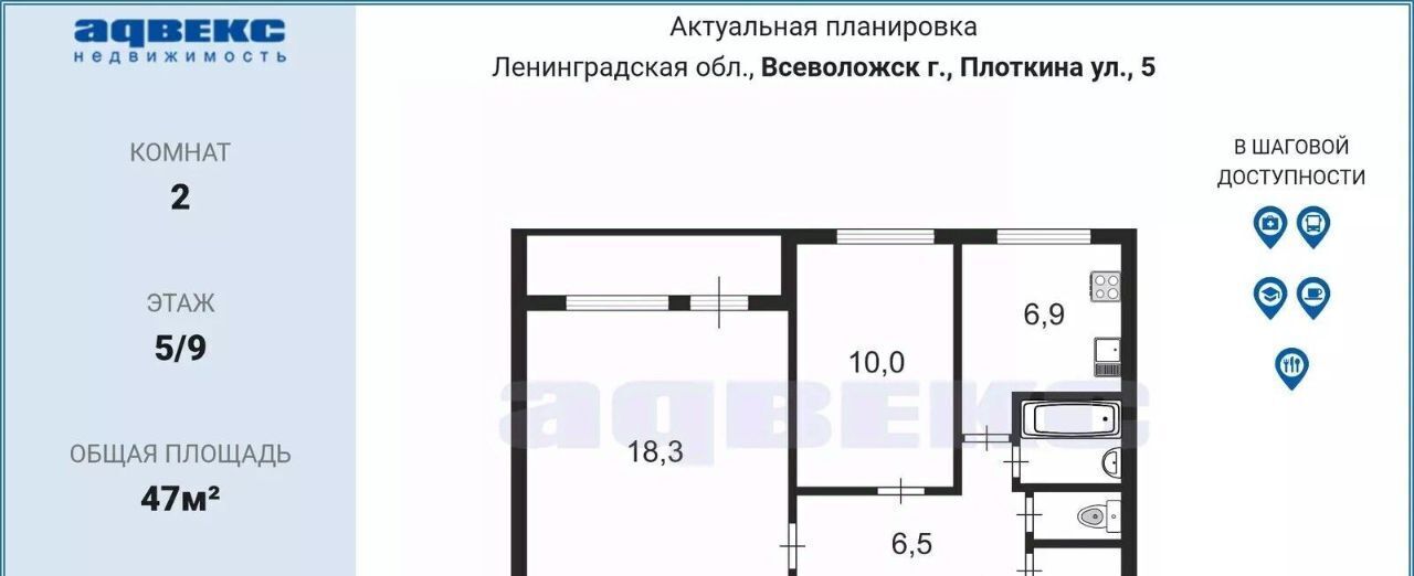 квартира р-н Всеволожский г Всеволожск ул Плоткина 5 Ладожская фото 3