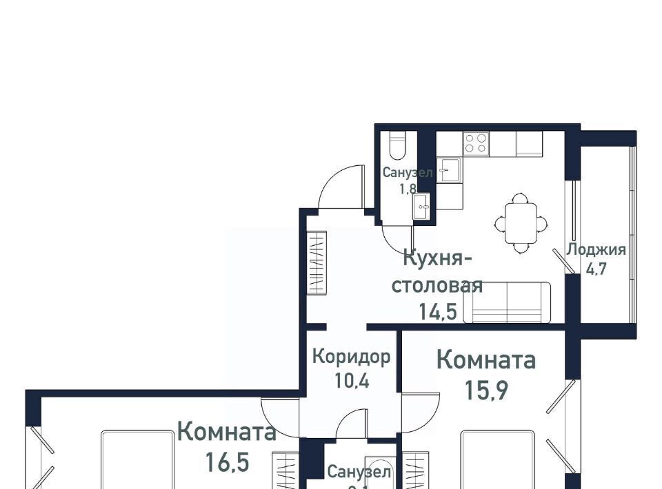 квартира г Челябинск Западный ЖК «Притяжение» 5-й кв-л фото 1