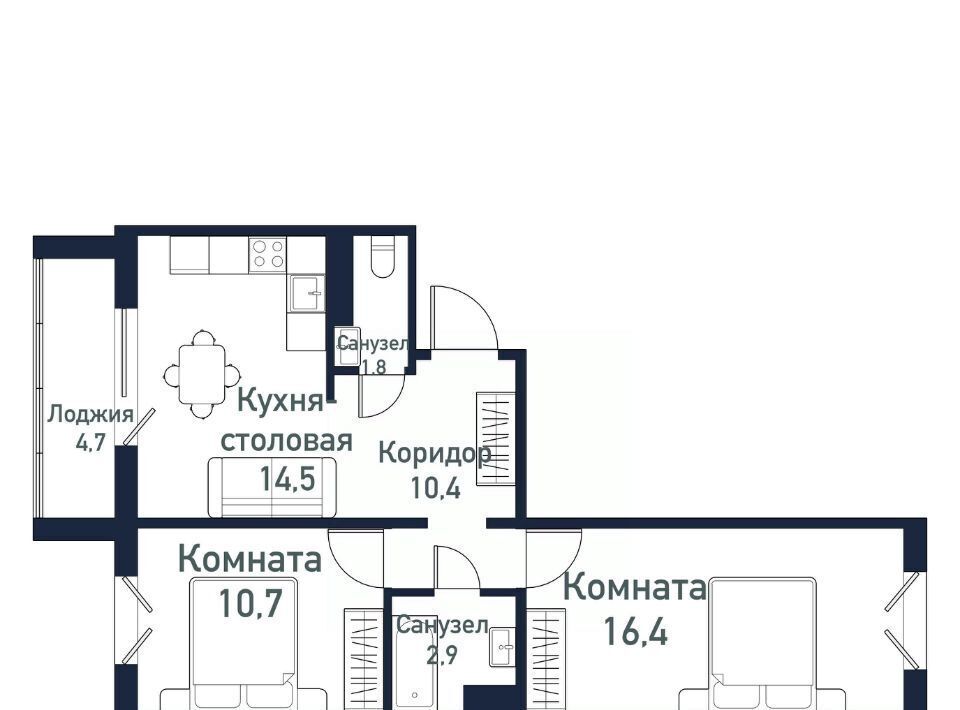 квартира г Челябинск Западный ЖК «Притяжение» 5-й кв-л фото 1