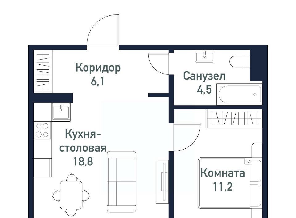 квартира г Челябинск Западный ЖК «Притяжение» 5-й кв-л фото 1
