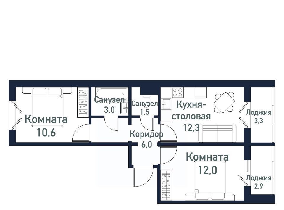 квартира г Челябинск Западный ЖК «Притяжение» 5-й кв-л фото 1