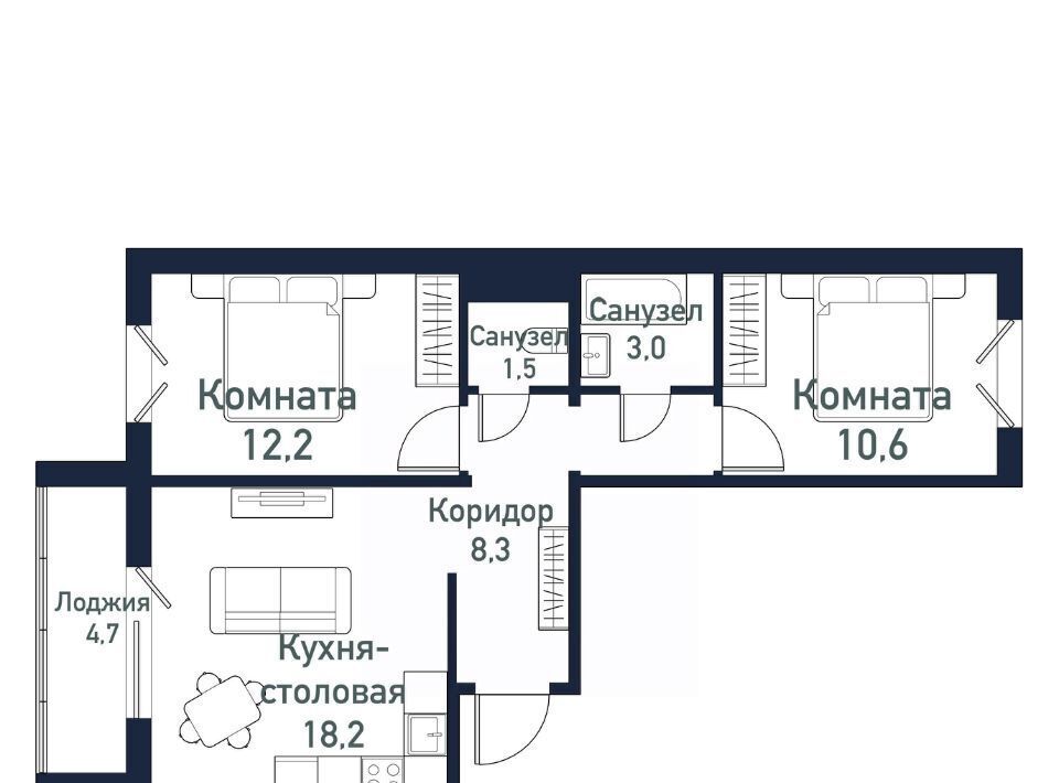 квартира г Челябинск Западный ЖК «Притяжение» 5-й кв-л фото 1