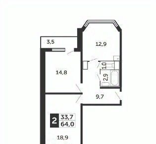 квартира г Балашиха ул. Корнилаева, 26, 119048, Москва фото 2