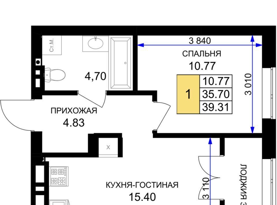 квартира р-н Гурьевский г Гурьевск ЖК «Включи» фото 1