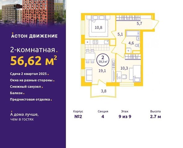 квартира Уралмаш Старая Сортировка жилой район Сортировочный, жилой комплекс Астон. Движение фото