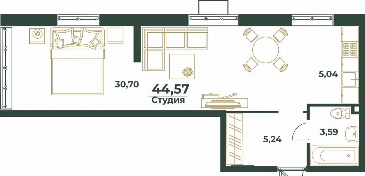 квартира г Хабаровск р-н Индустриальный ул Рокоссовского ЖК «Южный квартал» з/у 44 фото 1