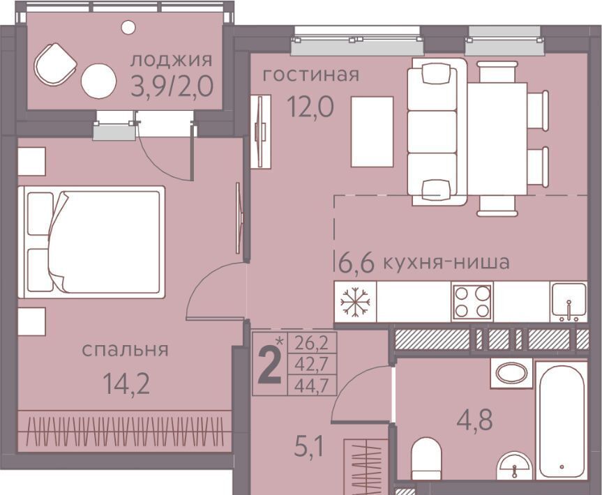 квартира г Пермь р-н Мотовилихинский ул Серебристая 5 фото 1