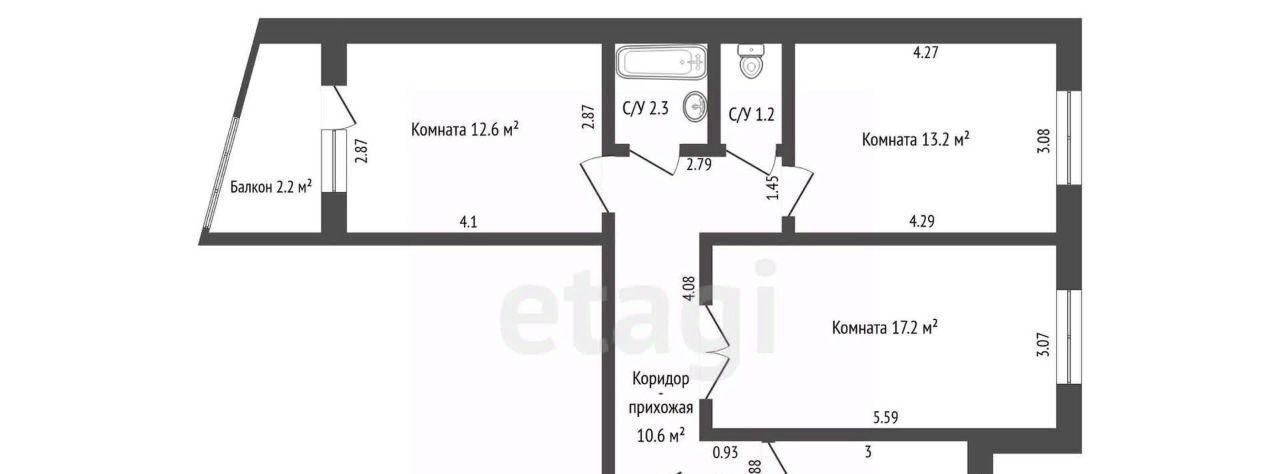квартира г Тольятти р-н Автозаводский 5 квартал ул Юбилейная 27 фото 2