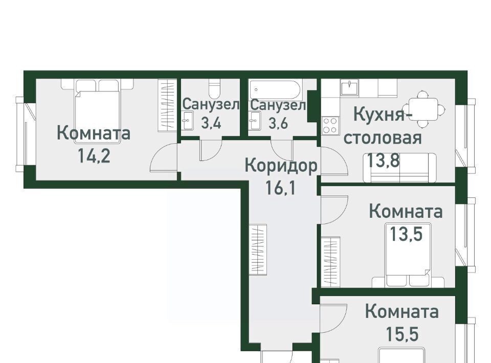 квартира г Челябинск Западный Привилегия мкр фото 1