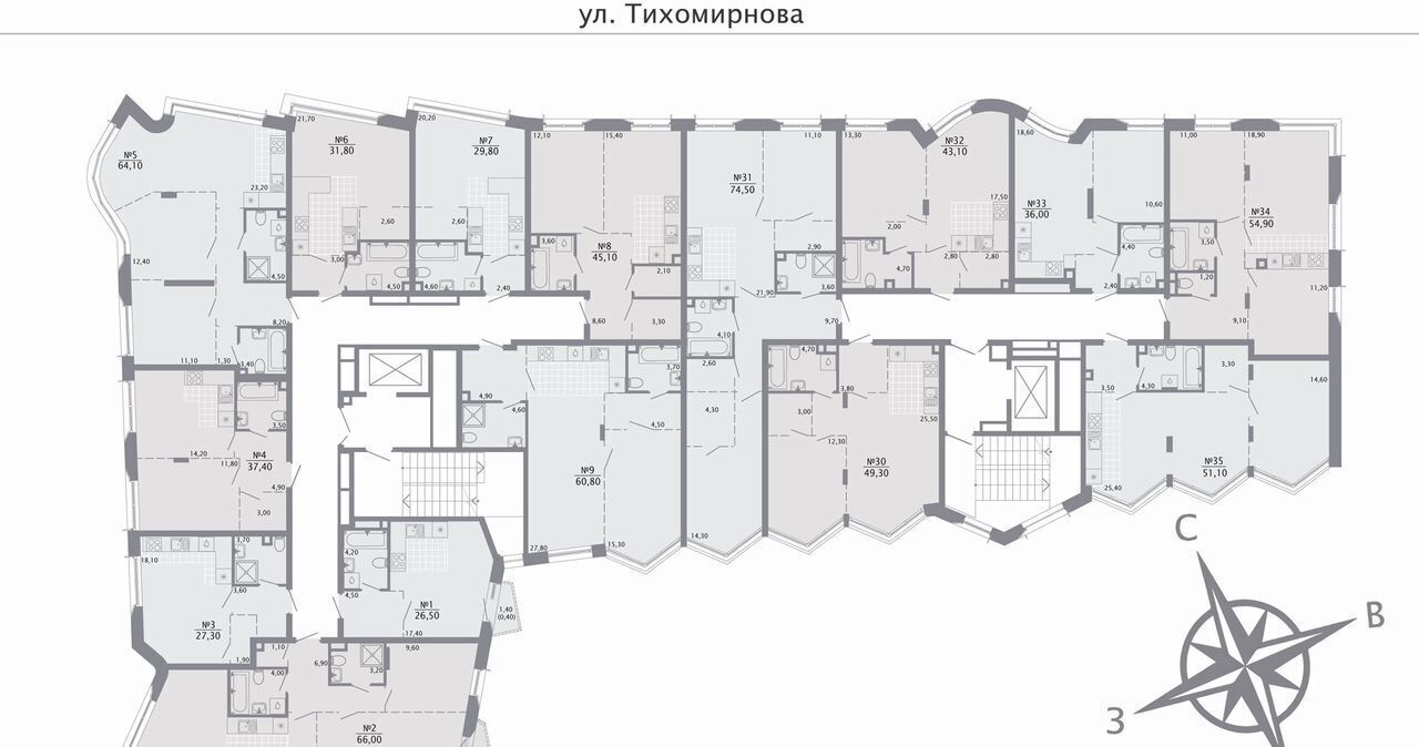 квартира г Казань р-н Вахитовский Суконная слобода ул Калинина 1 ЖК «‎Нити» фото 3