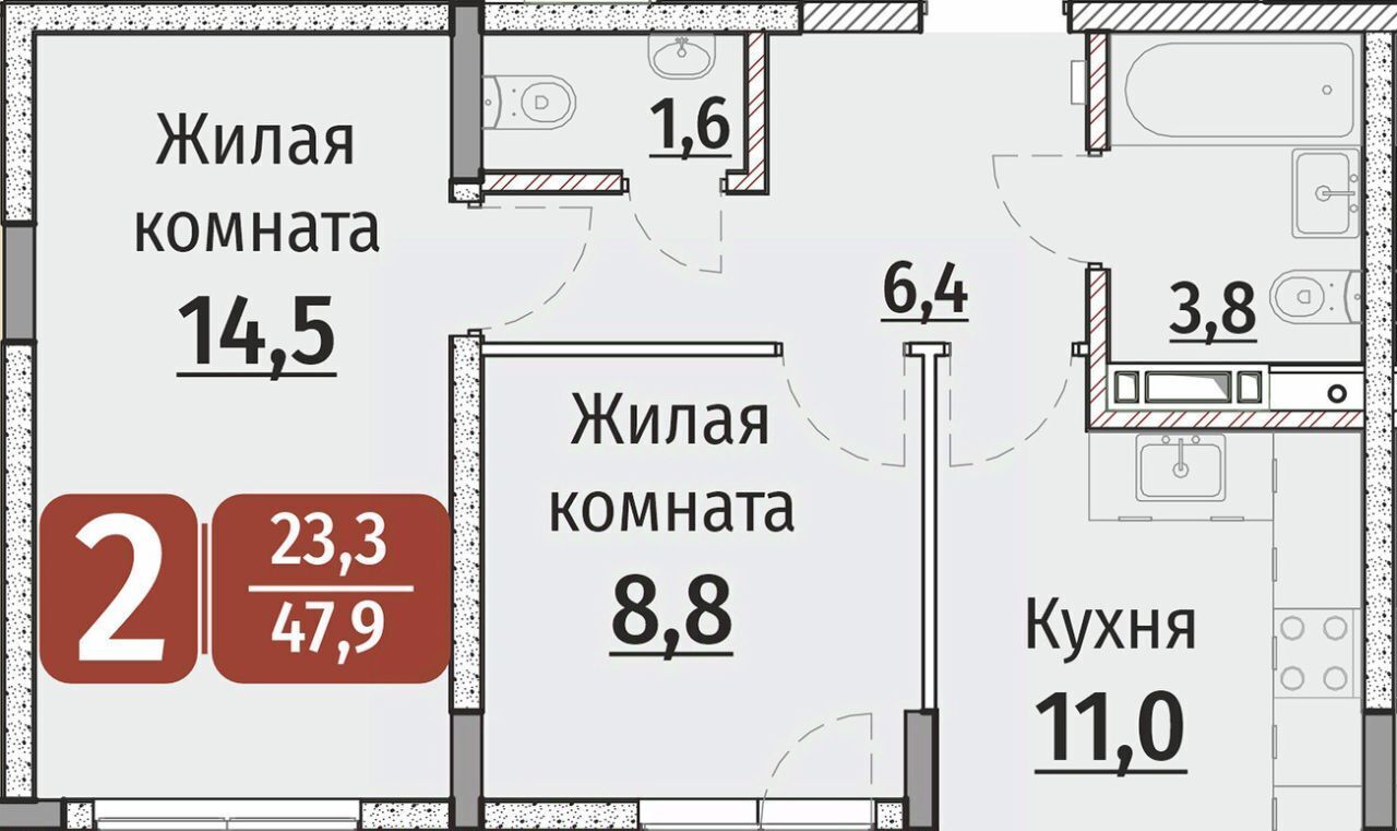 квартира г Чебоксары р-н Калининский ул Энергетиков поз 7 фото 1