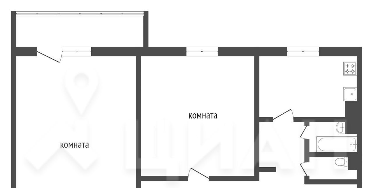 квартира г Старый Оскол Парковый микрорайон 18 фото 2