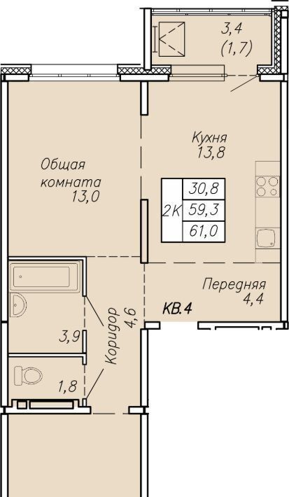 квартира г Новосибирск ул Связистов 13/2 Площадь Маркса фото 4