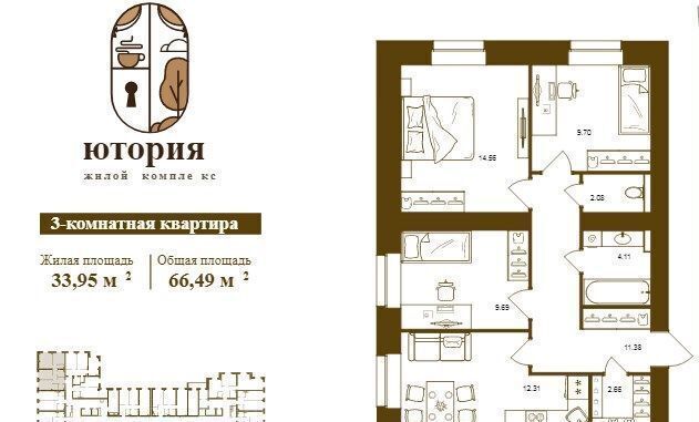 квартира г Брянск р-н Советский ул Степная 2б фото 1