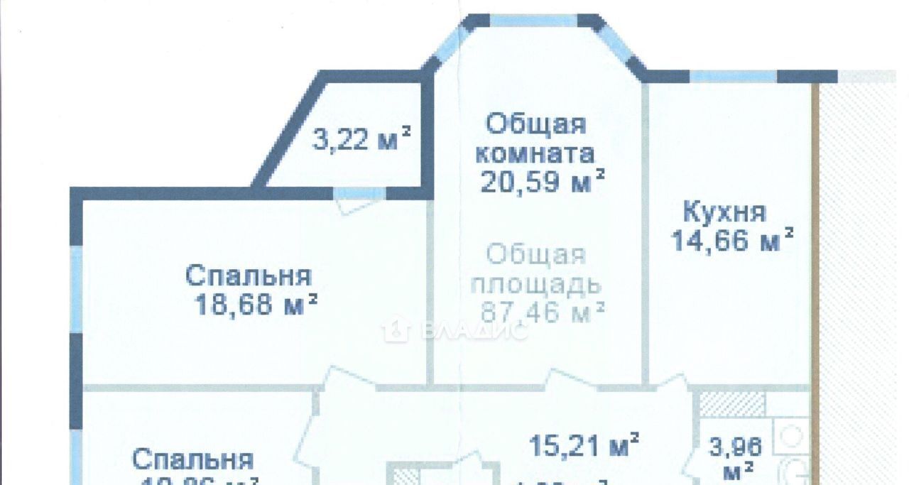квартира г Нижний Новгород Горьковская ул Цветочная 7к/2 фото 12