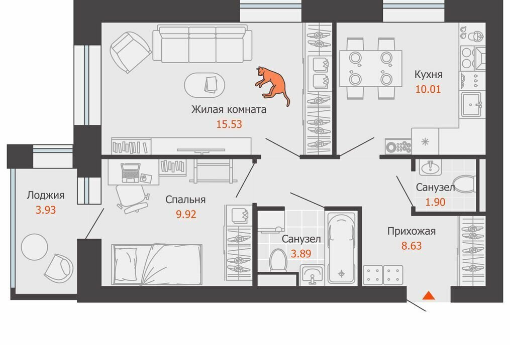квартира г Ульяновск жилой комплекс Город Новаторов, 5 фото 1