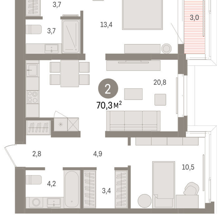 квартира г Тюмень жилой комплекс На Минской фото 3