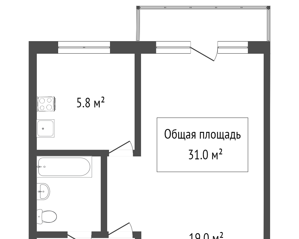 квартира г Томск ул Беринга 1/3 3-й м-н фото 19