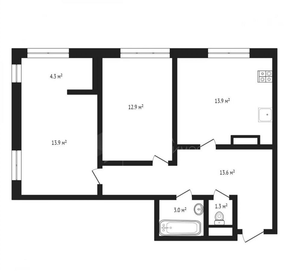 квартира г Тюмень р-н Центральный ул Мельникайте 36к/2 фото 13