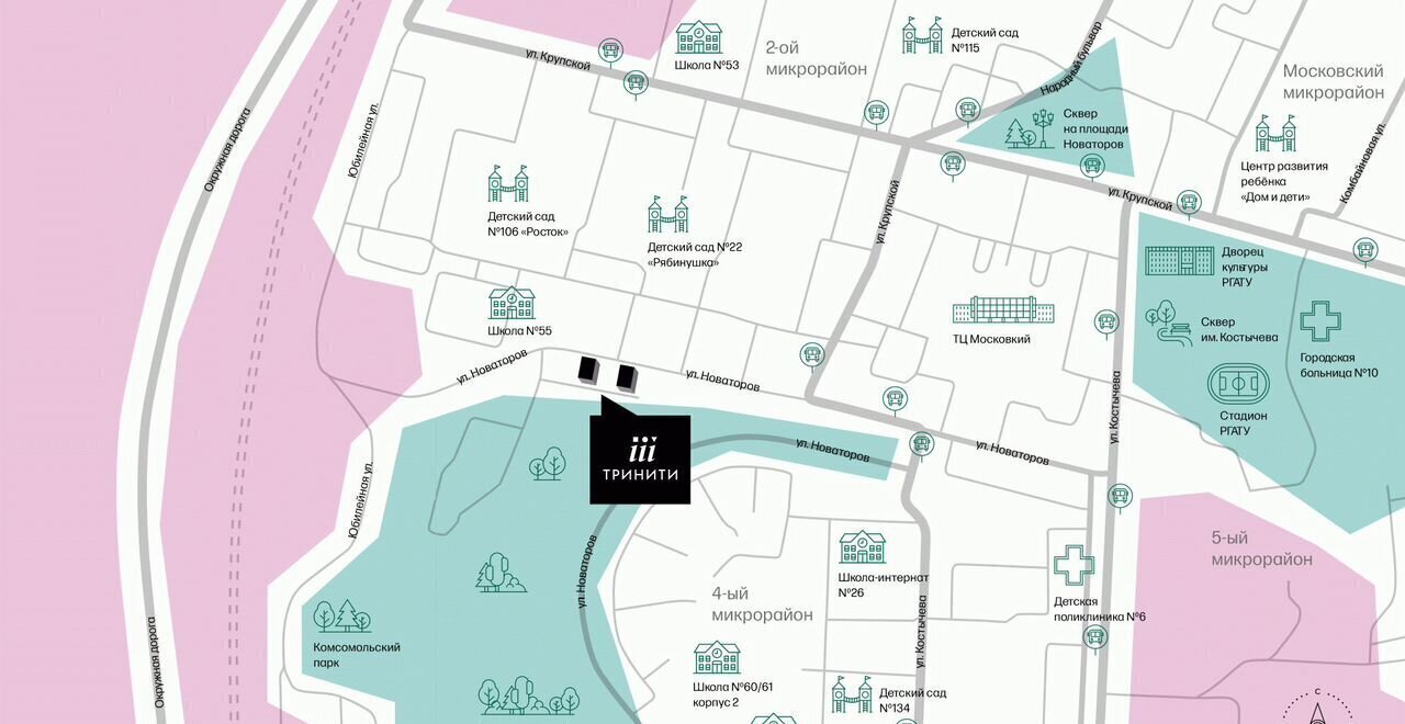 квартира г Рязань р-н Московский ул Новаторов 2 этап фото 4