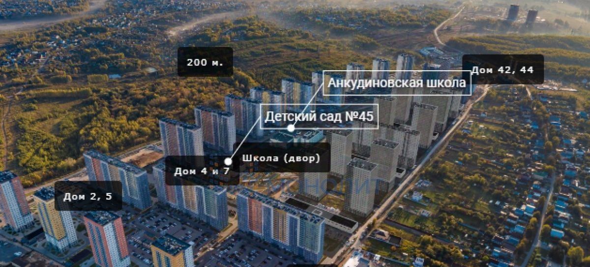 квартира г Нижний Новгород Горьковская ЖК КМ Анкудиновский Парк 50 д. Анкудиновка фото 4