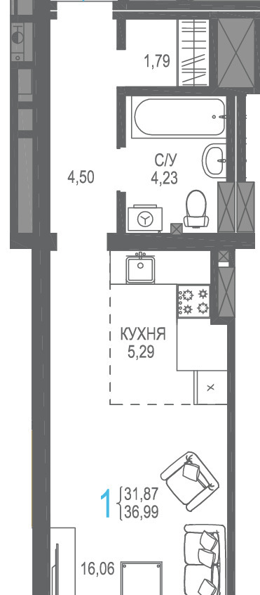 квартира г Ялта проезд Бакунинский 13б фото 19