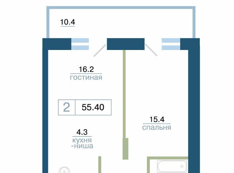 квартира г Красноярск р-н Железнодорожный ул Профсоюзов 1 фото 2