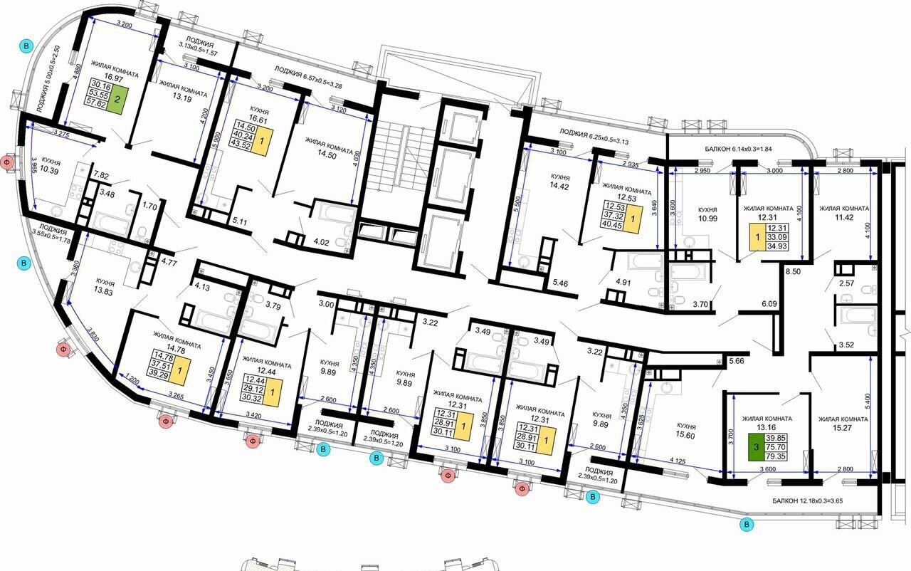 квартира г Краснодар р-н Центральный ул Воронежская 47/14 фото 24