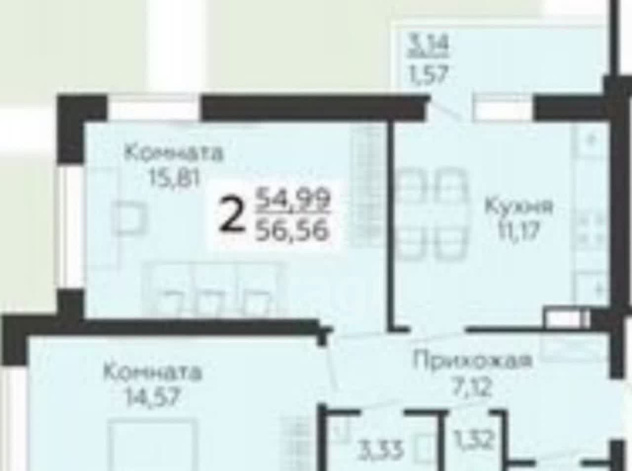 квартира г Воронеж Шилово ул Теплоэнергетиков 17/4 м-н фото 12