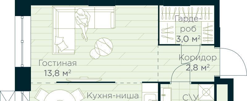квартира г Уфа р-н Октябрьский Глумилино жилрайон, Урман Сити жилой комплекс фото 1