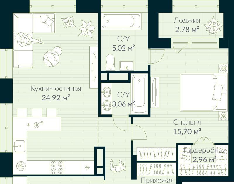 квартира г Уфа р-н Октябрьский Глумилино жилрайон, Урман Сити жилой комплекс фото 1