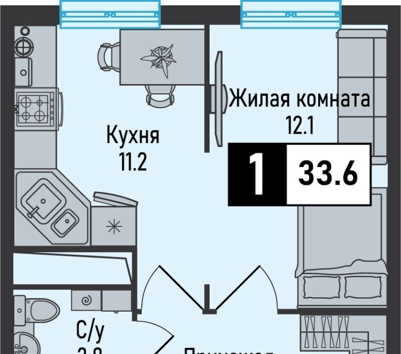 квартира г Железноводск п Иноземцево ул. Рядового Панченко, 18А фото 1