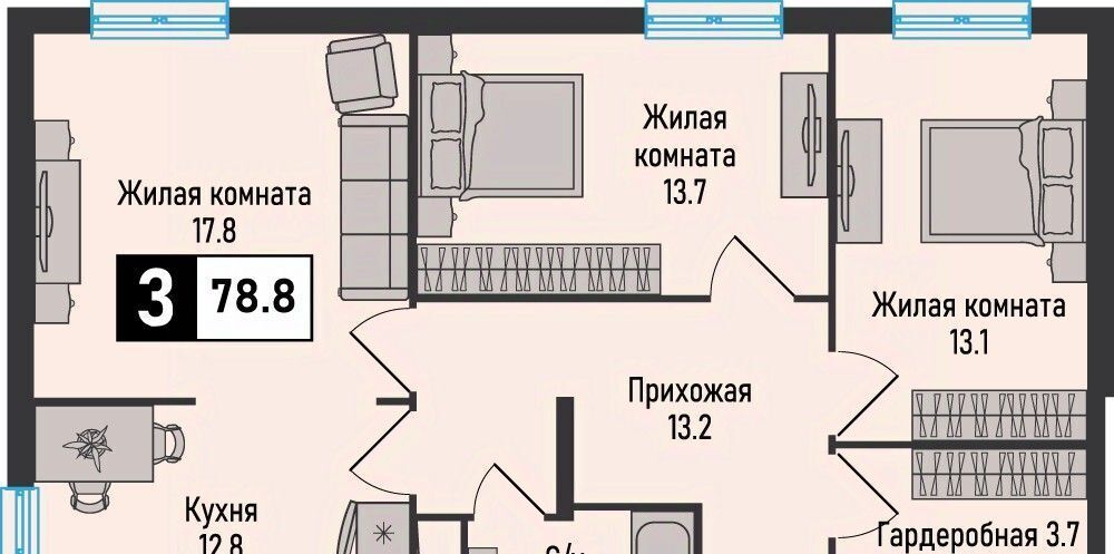 квартира г Железноводск п Иноземцево ул. Рядового Панченко, 18А фото 1