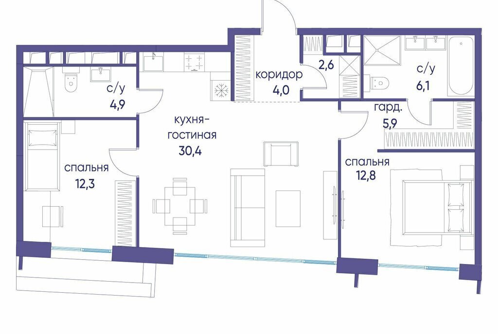 квартира г Щербинка квартал № 1 метро Терехово ЖК «Остров» 7й фото 1