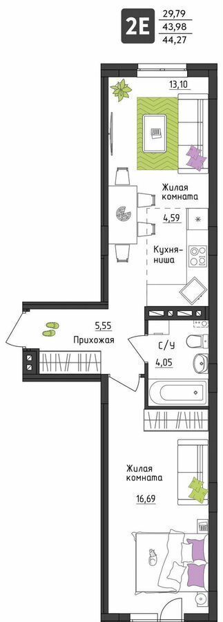 квартира г Пермь р-н Орджоникидзевский ул Верхне-Вишерская 40 ЖК "Настроение" фото 1