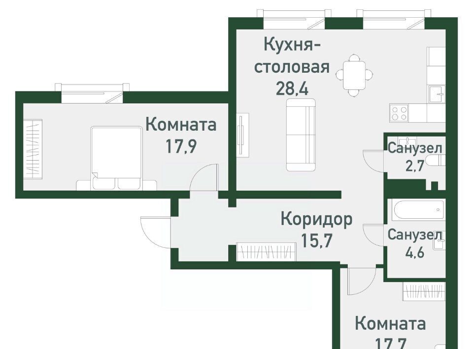 квартира г Челябинск Западный Привилегия мкр, ул. Спортивная, 5А фото 1