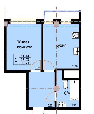 квартира г Ессентуки ул Галерейная ЖК «Резиденция на Курорте» поз. 1 фото 17