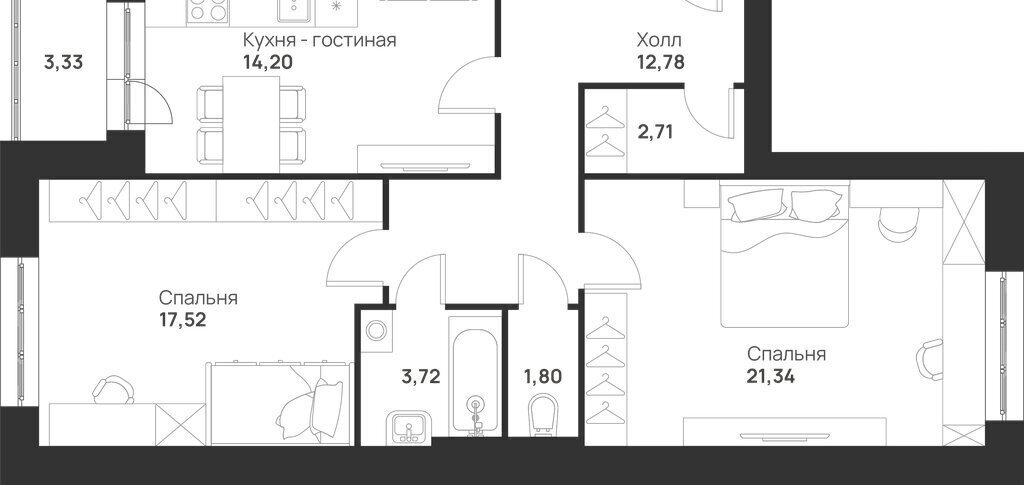 квартира г Тула ул Героев России 4 ЖК «Новая Тула» фото 1