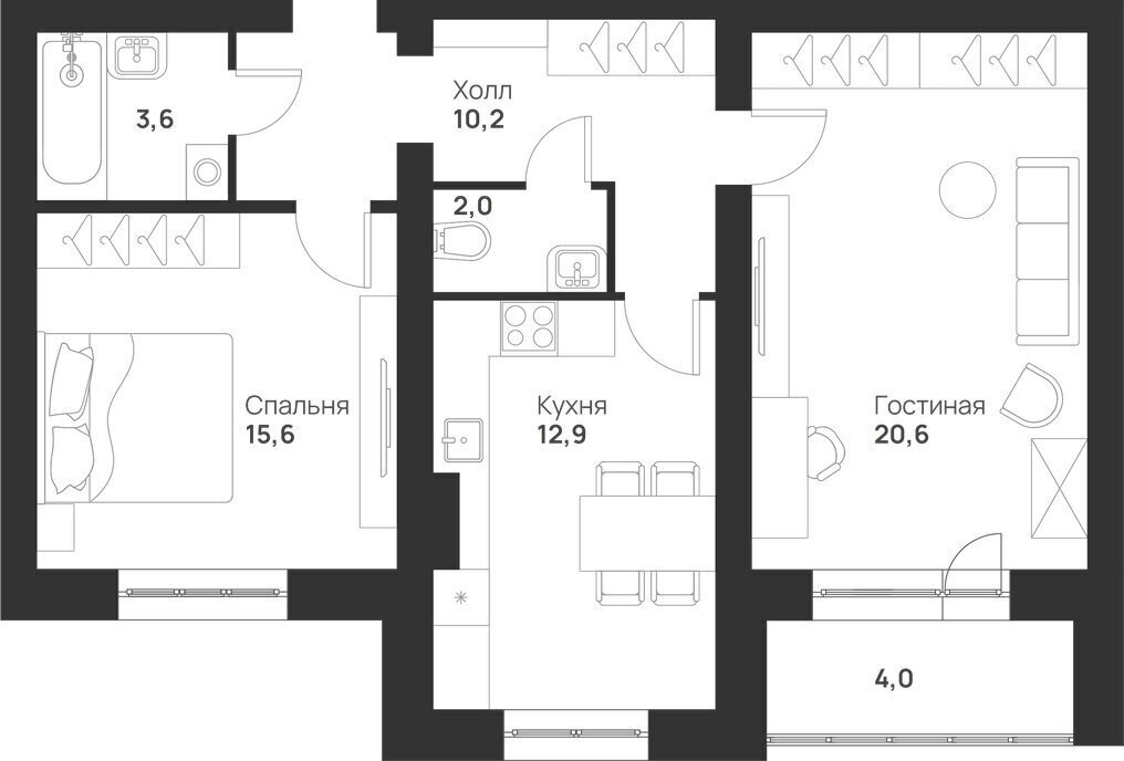 квартира г Тула ул Героев России 2 ЖК «Новая Тула» фото 1