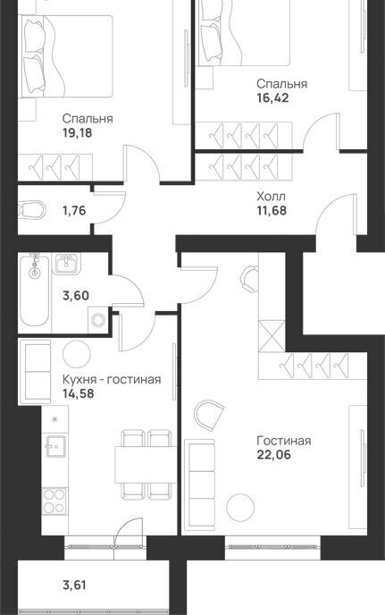 квартира г Тула ул Героев России 8 ЖК «Новая Тула» фото 1