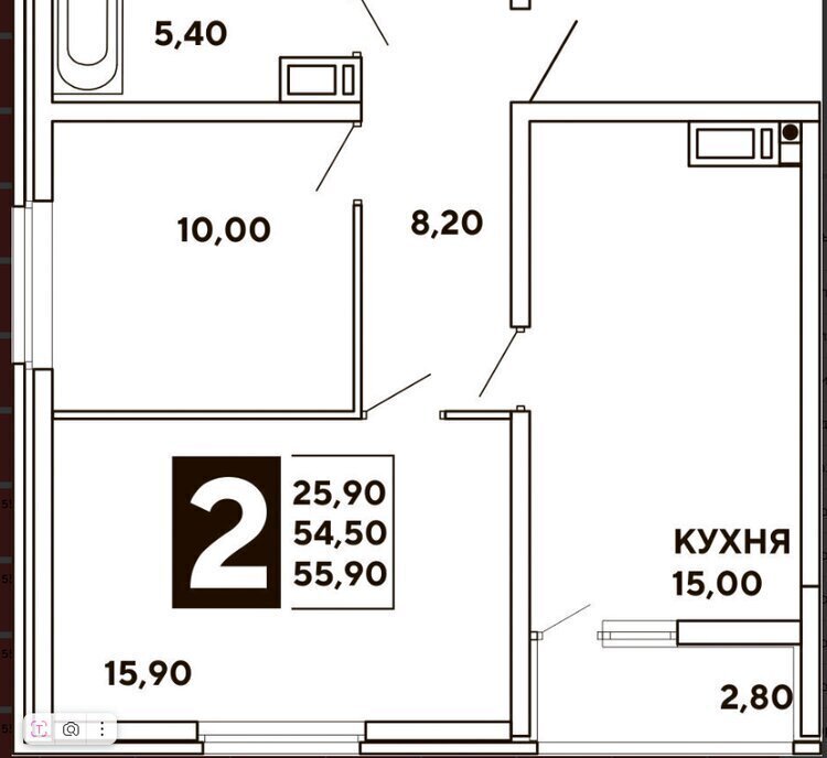 квартира г Краснодар р-н Прикубанский ул Западный Обход 39/2к 5 фото 13