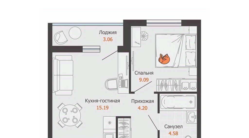 квартира г Ульяновск р-н Заволжский Новый Город ЖК «Светлые кварталы» фото 1