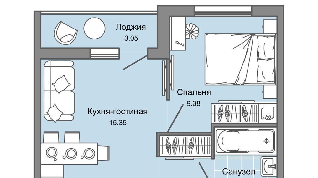 квартира г Ульяновск р-н Заволжский Новый Город ЖК «Светлые кварталы» фото 1