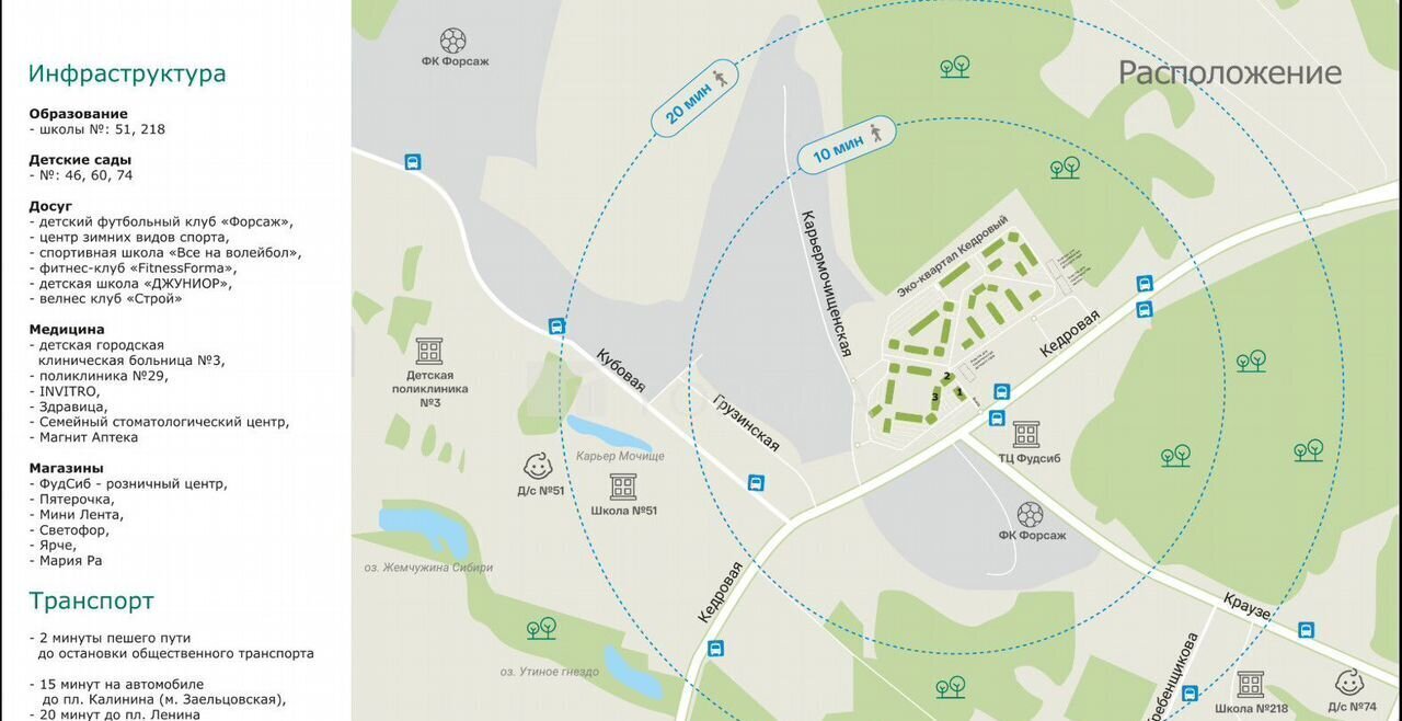 квартира г Новосибирск ул Кедровая 80/2 Мочищенский сельсовет фото 12
