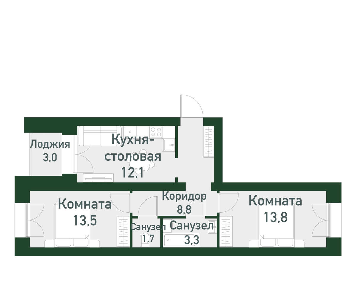 квартира г Екатеринбург КП «Твоя Привилегия» жилой комплекс фото 1