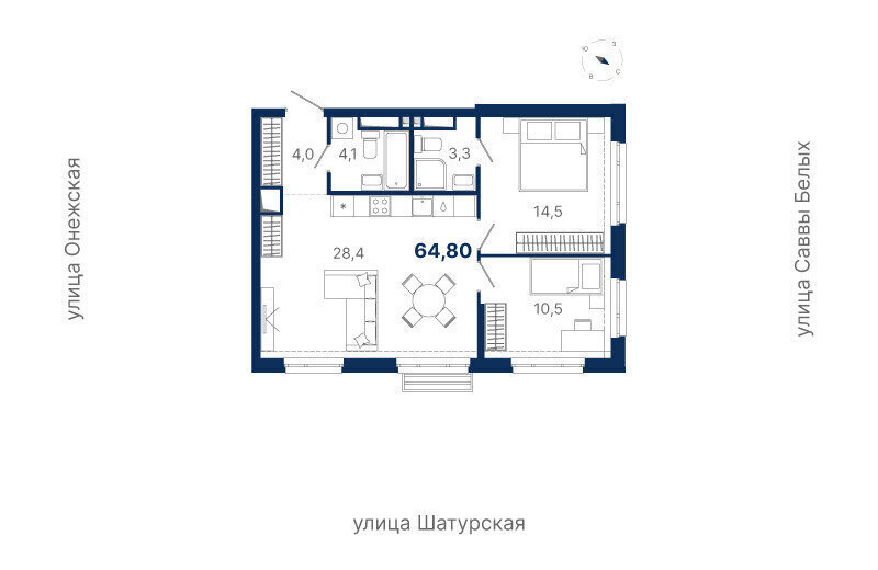 квартира г Екатеринбург Ботаническая Южный ЖК «Атлас Ауро» жилая экосистема фото 1
